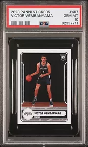 2023 Panini Stickers #467 Victor Wembanyama Rookie RC Spurs **GEM MINT** PSA 10 - Picture 1 of 3