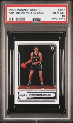 2023 Panini Stickers #467 Victor Wembanyama Rookie RC Spurs **GEM MINT** PSA 10 - Image 1 of 3