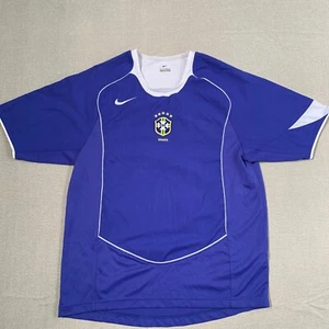 Maglia Brasile 2004 2006 Nike Away blu a righe taglia S - Foto 1 di 9