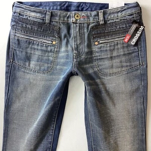 BNWT Ladies DIESEL CROSSIM Bootcut Low Rise Blue Jeans Size 10 W28 L32 (411F) - Picture 1 of 9