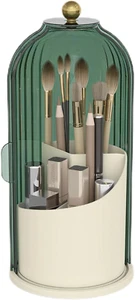 Makeup Brush Holder with Dustproof Cover 360 Rotating Makeup Brush Organizer for - Picture 1 of 12
