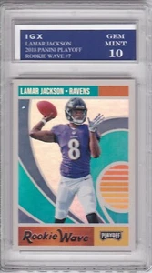 LAMAR JACKSON ROOKIE CARD 2018 Ravens GRADED $$ GEM MINT 10 Playoff Football RC! - Picture 1 of 1