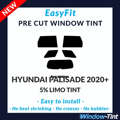 EasyFit Static Pre Cut Window Tint For Hyundai Palisade 2020 5% Limo Rear - Image 1 of 3