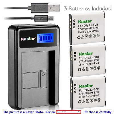 Cargador LCD de batería Kastar para Pentax D-Li92 y Optio WG2 WG-2 GPS Optio WG-3 GPS Foto 1 de 4