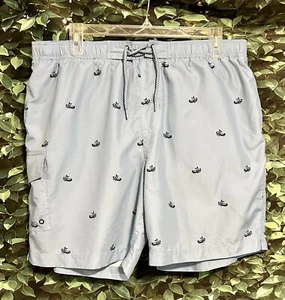 Bass Swim Trunks Blue Canoe Print Mens XXL - Picture 1 of 6