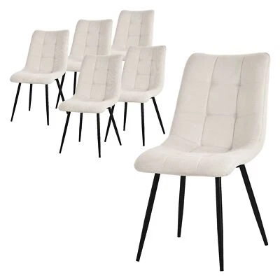 Set 6x Sillas de comedor beige sillón tapizado y acolchado para salón o cocina - Imagen 1 de 4