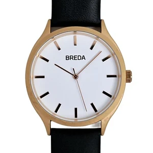 Breda Wrist Watch Men's Rose Gold White Dial Quartz 40mm Genuine Leather - Picture 1 of 8