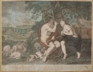 Gravure + aquarelle 18e siècle Barend GRAAT (1628-1709) Mythologie Hecuba - Picture 1 of 1