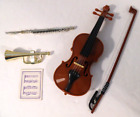 Barbie Accessories Musical Instruments Violin & Bow, Flute, Horn & Sheet Music