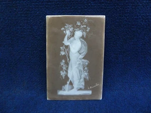 PATE SUR PATE PORCELAIN PLAQUE LADY PICKING GRAPES BY L. DUMOULIN  LARGER SIZE  - Picture 1 of 12