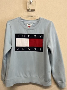 Sudadera vintage Tommy Hilfiger para mujer talla S bandera azul claro aspecto retro - Imagen 1 de 11