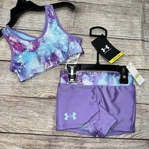 Under Armour Girls In the Mix Bikini Top and Swim Shorts Set UPF 30 NEW - Picture 1 of 2