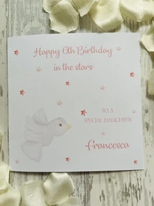 Personalised Heavenly 1st 2nd 3rd Birthday Angel Baby Loss Card Child Stillborn - Picture 1 of 6