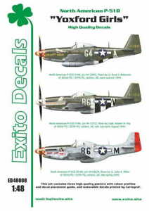 EXITO DECALS ED48008 - 1:48 Yoxford Girls - North American P-51D Mustang