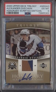 ALEXANDER OVECHKIN PSA 6 2006 TRILOGY HONORARY SWATCHES JERSEY PATCH AUTO 22/25
