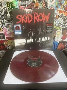 SKID ROW Self Titled VG++ RED/BLACK MARBLE VINYL W/HYPE STICKER - Picture 1 of 2