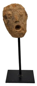 VORKOLUMBIANISCHES altes Terrakotta-Abbildnis mit individuellem Ständer - Bild 1 von 5