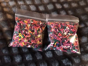 2X TUBE~ Plastic Small Hole Tube Beads - Pink Mix Bags = ABOUT 3 oz- BUY IT NOW! - Picture 1 of 7