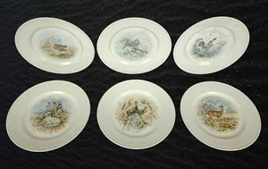 (6) Placas de ensalada de cerámica vintage de caza salvaje Villeroy & Boch Fontainebleau de 8,25" - Imagen 1 de 12