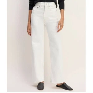 Everlane The Way High Sailor Jean Women's 28 Regular White Wide Leg Low Stretch - Picture 1 of 11