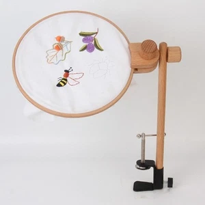 Embroidery Frame Lap Stand Adjustable Tool Sewing Wooden Cross Sttich Rack - Picture 1 of 7