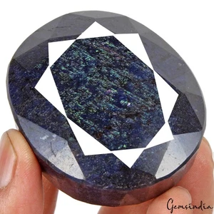 1250 Ct Natural Blue Sapphire w/ Shimmering shine Loose Madagascar Oval Gemstone - Picture 1 of 8