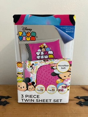 Juego de sábanas dobles de 3 piezas Disney Tsum Tsum ropa de cama Olaf Tigger Minnie Mickey Mouse Foto 1 de 3