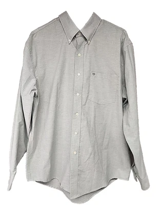 IZOD Button Down Shirt Men's Size LARGE Cotton Long Sleeves - Light Green - Image 1 of 4