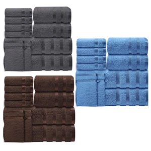 10-Piece Towel Bale Set – 100% Egyptian Cotton 550 GSM Face, Hand & Bath Towels - Picture 1 of 10