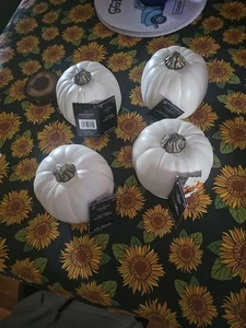 4 Ashland Halloween Artesanal Calabaza 6 Pulgadas Blanco - Imagen 1 de 4