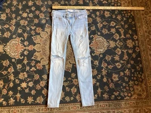 Hollister Super Skinny Jeans 1S Jeans W25 L28 Distressed 1 Short - Picture 1 of 8