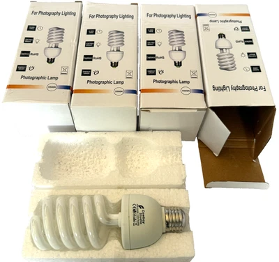 4PC COWBOY STUDIO BULB 110V 45W 5500K RoHS PHOTO SPIRAL COMPACT FLUORESCENT LAMP - Image 1 of 4