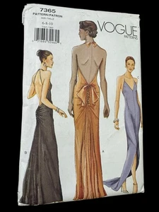 Vogue Pattern 7365 Formal Red Carpet Designer Look Dress Sz 6-8-10 Halter Rare - Picture 1 of 4