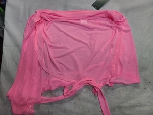 Women's Mesh Wrap Cover Up Mini Skirt Wild Fable Pink Sheer Side Tie Size XL - Picture 1 of 5