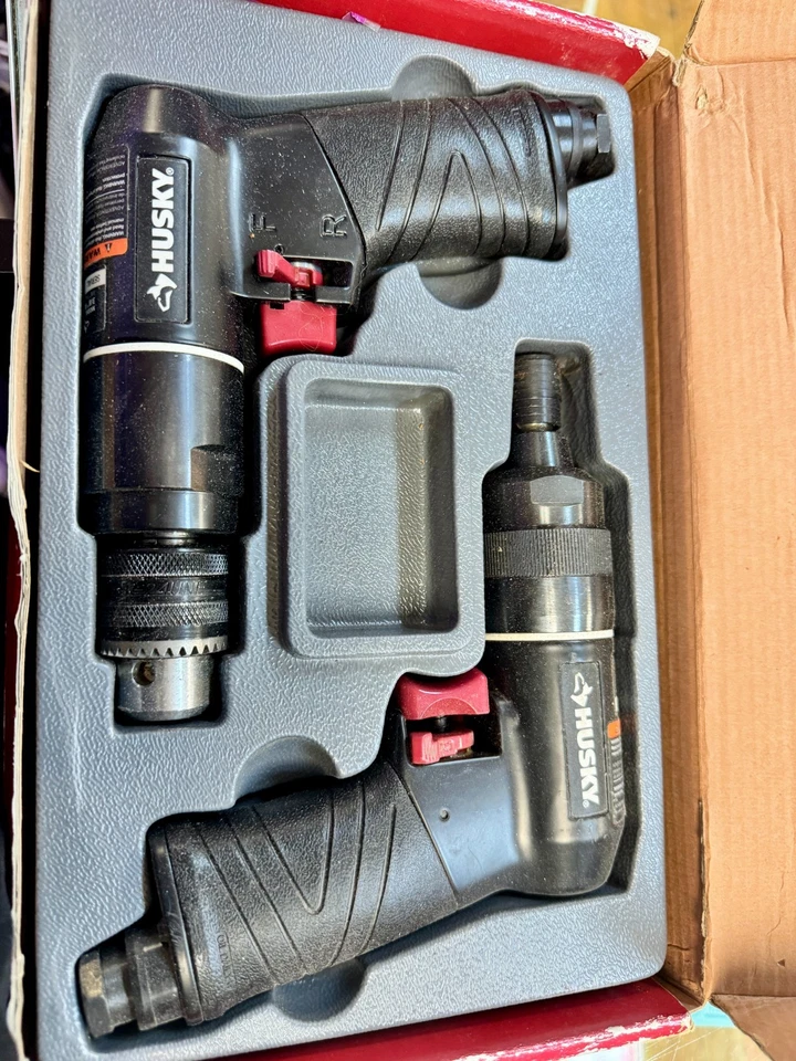 Husky atornillador de impacto neumático de 1/4 pulgada y taladro neumático de 3/8 pulgada Foto 1 de 2