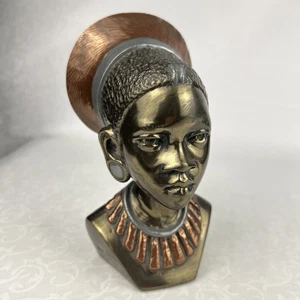 Casper Darare African Woman Limited Edition Skulptur Büste signiert SA40 46/400 7" - Bild 1 von 15