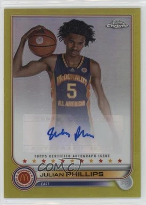 2022 Chrome McDonald's All American Yellow Refractor /75 Julian Phillips Auto - Image 1 of 2