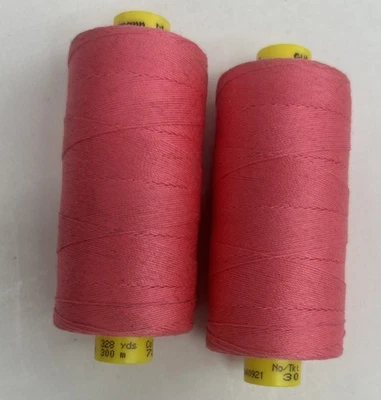 2 GUTERMANN Mara  30 100% POLYESTER sewing Button thread  Hot Pink col 728 - Image 1 of 2