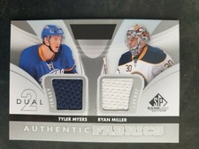 2012-13 SP Game Used Authentic Fabric Dual #AF2MM Tyler Myers/Ryan Miller (2CLR)