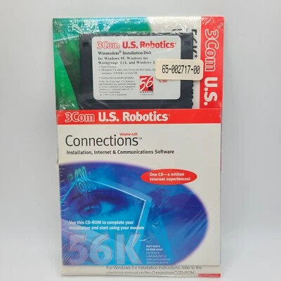 Vintage 1998 3Com US Robotics 56K Modem Installation Disk & CD Combo - Image 1 of 4