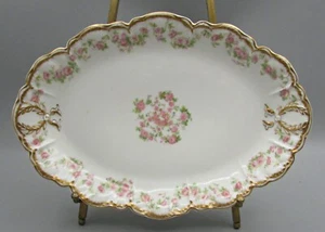 Haviland 9 1/2" Oval Platter - Pink Rose Garlands Schleiger 270A - Picture 1 of 4