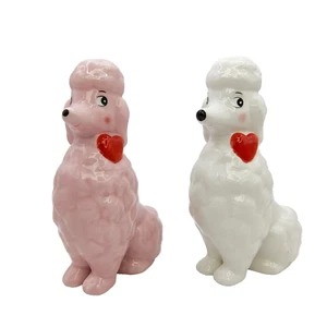 Target Spritz Keramik Pudel Hund 2er Set Valentine’s weiß rosa 2024 Kitsch - Bild 1 von 24