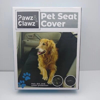 NEW! Pawz & Clawz Car Rear Seat Cover Waterproof Pet Dog Cat Black Approx 57x57 - Image 1 of 4