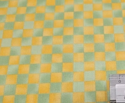 PAINTBRUSH STUDIOS 4.8 Metres Printed 100% Cotton Premium Craft Fabric Yellow Green Checker