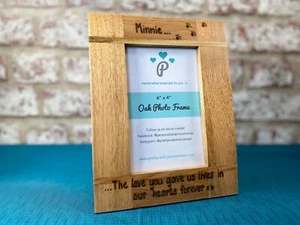 The Love You Gave | Dog, Cat, Horse Memorial | Personalised Oak Photo Frame  - Picture 1 of 7