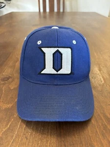 VINTAGE Duke University Hat Fitted Sz 7 Zephyr Graf-X Wool Blue Devils Y2K Logo - Picture 1 of 10