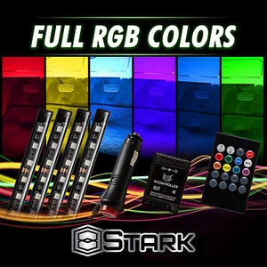 48 LED Music Remote Control RGB Car Interior Floor Under Dash Light Strips 4Pcs - Picture 1 of 8