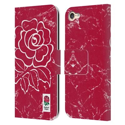 ENGLAND RUGBY UNION MARBLE LEATHER BOOK WALLET CASE FOR APPLE iPOD TOUCH MP3 - Image 1 of 4