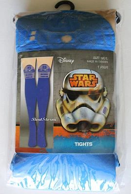 NUEVAS Medias de Nylon Disney Star Wars R2D2 R2-D2 Droide Azul/Transparente S/M Nuevas con Etiquetas Foto 1 de 3