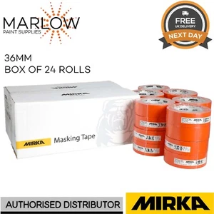 MIRKA Masking Tape 90°C Orange Line 36 mm - BOX OF 24 ROLLS - Picture 1 of 3